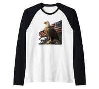 Simbolo di libertà con Stelle e Strisce Maglia con Maniche Raglan