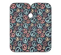 Simbolo Di Pace Retrò Colorato Geometrico Mantella Parrucchiere Regolabile Taglio Di Capelli Mantello Impermeabile Grembiule Da Parrucchiere Per Uomini Bambini Parrucchieri 140X168Cm