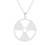 Simbolo di rischio di radiazioni Collana con pendente per le donne ragazze in acciaio inossidabile emblema radioattivo Cyber Charm Chain Hulk