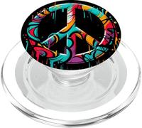 Simbolo di segno di pace fresco graffiti stile artistico uomo donna PopSockets PopGrip per MagSafe