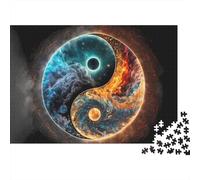 Simbolo Energia Yin Yang Puzzle 1000 Pezzi Carta per Adulti Fuoco e Acqua Equilibrio Gioco di Puzzle 1000 Pezzi Famiglia Relax Decorazione Casa 70x50cm/1000pcs