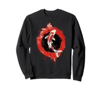 Simbolo Enso del cerchio Zen dell'arte giapponese dell'inchiostro di Koi Fish Felpa