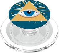 Simbolo esoterico sacro mistico della piramide dell'occhio che vede tutto PopSockets PopGrip per MagSafe