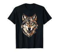 Simbolo Geometrico della Testa di Lupo Tribale Boho Maglietta