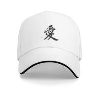 Simbolo Giapponese dell'amore Cappellino da Baseball Unisex alla Moda Cappello da Camionista Visiera Solare Stampata Escursionismo Pesca Cappellini da Baseball Regalo di Compleanno