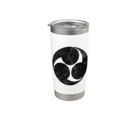 Simbolo giapponese Shinto Tomome Mitsudomome Yin-Yang Zen Bicchiere termico in acciaio inox doppia parete