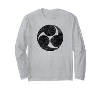 Simbolo Giapponese Shinto Tomome Mitsudomome Yin-Yang Zen Maglia a Manica