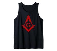 SIMBOLO MASONIC SQUARE E BUSSOLA MASONICA ROSSO Canotta