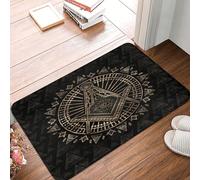Simbolo Massonico Della Massoneria Tappetino Da Bagno Antiscivolo Tappeti D'Ingresso Divertenti Zerbino Di Benvenuto Per Soggiorno Balcone Interno 40X60 Cm
