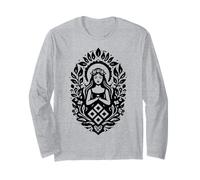 Simbolo minimale Mokosh Dea pagana slava Line Art Maglia a Manica