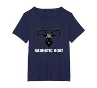 Simbolo Mistico Occulto della Capra sabbatica di Baphomet Maglietta, Donna Plus-Size, Navy, 1X