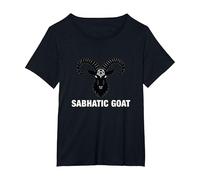Simbolo Mistico Occulto della Capra sabbatica di Baphomet Maglietta, Donna Plus-Size, Nero, 6X