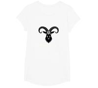 Simbolo Mistico Occulto della Capra sabbatica di Baphomet Maglietta, Ragazze, Bianco, XS
