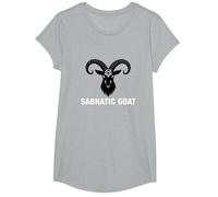 Simbolo Mistico Occulto della Capra sabbatica di Baphomet Maglietta, Ragazze, Grigio Melange, XS