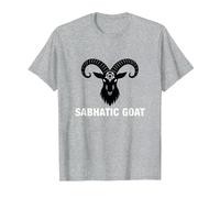 Simbolo Mistico Occulto della Capra sabbatica di Baphomet Maglietta, Uomo, Grigio Melange, L