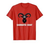 Simbolo Mistico Occulto della Capra sabbatica di Baphomet Maglietta, Uomo, Rosso, S