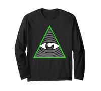 Simbolo Occulto della Piramide dell'occhio Che Vede Tutto Maglia a Manica