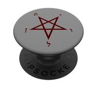 Simbolo pentagramma del leviatano diabolico rosso nero PopSockets PopGrip Adesivo