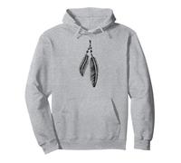 Simbolo Piuma Tribale Spirituale Linea Arte Boho Felpa con Cappuccio