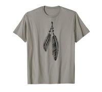 Simbolo Piuma Tribale Spirituale Linea Arte Boho Maglietta