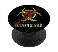 Simbolo rischio biologico - Grafico di avviso pericoloso grunge PopSockets PopGrip Adesivo