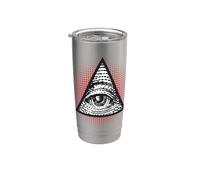 Simbolo segreto della piramide mistica degli Illuminati dell'occhio che vede Bicchiere termico in acciaio inox doppia parete