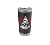 Simbolo segreto della piramide mistica degli Illuminati dell'occhio che vede Bicchiere termico in acciaio inox doppia parete