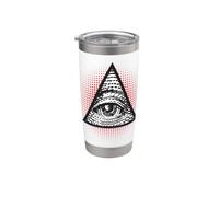 Simbolo segreto della piramide mistica degli Illuminati dell'occhio che vede Bicchiere termico in acciaio inox doppia parete