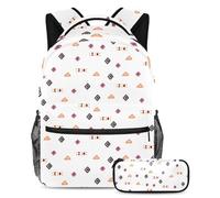 Simbolo senza cuciture modello libera la creatività, zaino con astuccio per ragazzi ragazze adolescenti, set di 2 zaini per bambini, Multicolore#07, B:29.4x20x40cm P:19x7.5x3.8cm, Zaini Daypack