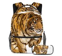 Simbolo senza cuciture modello libera la creatività, zaino con astuccio per ragazzi ragazze adolescenti, set di 2 zaini per bambini, Multicolore#03, B:29.4x20x40cm P:19x7.5x3.8cm, Zaini Daypack