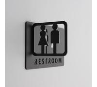 Simbolo toilette per uomini e donne Segno del bagno Indicatore di promemoria per
