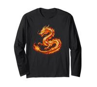 Simbolo Tradizionale Cinese del Drago dell'Asia Orientale Dragons Art Maglia a Manica