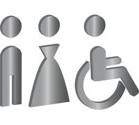Simbolo Uomo Donna Disabili WC Bagno Toilette Porta Omini Segnale Targa Porta A