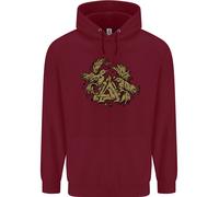 Simbolo Valknut Con Corvi Vikings Uomo Felpa