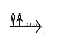 Simbolo WC Bagno Cartello for porta del bagno for uomo e donna, con lettere, montaggio a parete, creativo, da appendere, con freccia guida for WC a doppia faccia(Color-05)