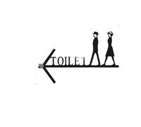 Simbolo WC Bagno Cartello for porta del bagno for uomo e donna, con lettere, montaggio a parete, creativo, da appendere, con freccia guida for WC a doppia faccia(Color-04)