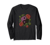 Simbolo Yin Yang e Rose Spinoso Yin Yang Maglia a Manica