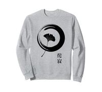 Simbolo Zen giapponese Foglia di Ginkgo Enso Circle Art Felpa