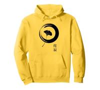 Simbolo Zen giapponese Foglia di Ginkgo Enso Circle Art Felpa con Cappuccio