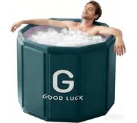 Simcat Vasca da bagno pieghevole portatile, vasca da bagno per il ghiaccio per l'allenamento di terapia dell'acqua fredda, vasche da bagno indipendenti per doccia spa (verde)