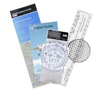 SimCoach Kit plotter aeronautico con computer di volo meccanico E6B, plotter aeronautico rotante, guida digitale e custodia per studenti piloti, scuola di terra e pianificazione di volo IFR/VFR