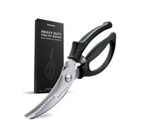 SimCoker Forbici per pollame, forbici da cucina per polli resistenti con impugnatura antiscivolo e blocco di sicurezza - Forbici per pollame per carne, pollo, ossa, pollame, caricate a molla.