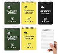 SIMDAO Confezione da 6 quaderni impermeabili, 10,2 x 15,2 cm, a righe, impermeabili, con spirale superiore per scrivere sotto la pioggia, per tutte le stagioni, per attività all'aperto, campeggio