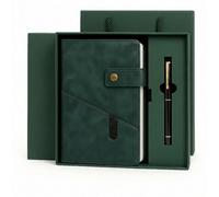 SIMDAO Set regalo con taccuino e penna, formato A5, a righe, in pelle, con penna, confezione regalo, 200 pagine, carta spessa a righe da 100 g/m², agenda personale in pelle, diario A5, per uomini e