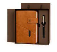 SIMDAO Set regalo con taccuino e penna, formato A5, a righe, in pelle, con penna, confezione regalo, borsa regalo, 200 pagine, 100 g/m², carta rigata spessa, agenda personale in pelle, diario A5, per