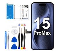 SIMDOG Kit di sostituzione schermo per iPhone 15 Pro Max da 6,7 pollici, display LCD Full HD 3D Touch Screen Digitizer + strumenti di riparazione + pellicola protettiva