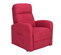 SIME DE-2 Detraibile 19% Poltrona Relax Elettrica 2 motori, reclinazione indipendente schienale pediera seduta indeformabile microfibra elevabile alzapersona anziani disabili Rosso