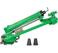 Sime Irrigatore a turbina con ugelli, girevole, regolabile, verde e nero, in metallo, per sistemi a media pressione, irrigazione uniforme e leggera per piante delicate