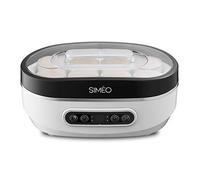 Simeo Yaurtiera YVA640 20 W per yogurt casa classici, bevande vegetali e dolci, 8 vasetti in ceramica da 125 ml, 2 vasetti da 500 ml, 30 x 17 x 15,3 cm
