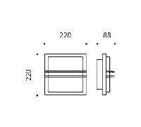 SIMES ZEN QUADRA Lampada da Parete Con Griglia Lato 220mm Bianco 2700k